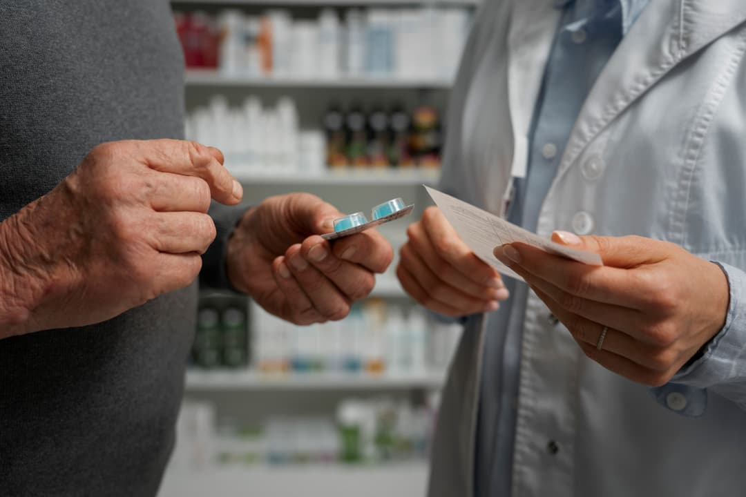Prescription counter at Careway Pharmacy in Flatbush